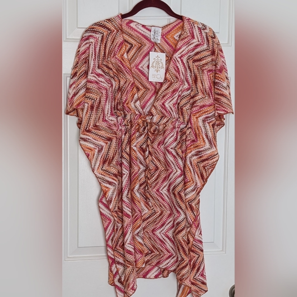 BECCA Vibrant Colored Crochet Tunic Swim Cover-Up - Picture 5 of 9